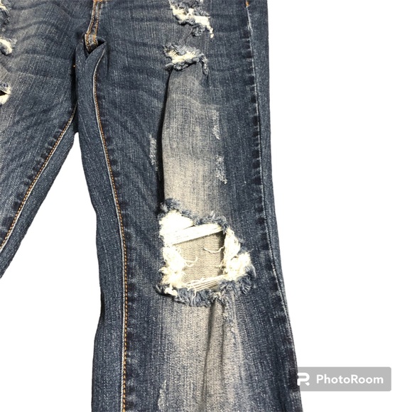 Kancan mid-rise Austin Skinny Jeans 27 Distressed - Picture 5 of 9